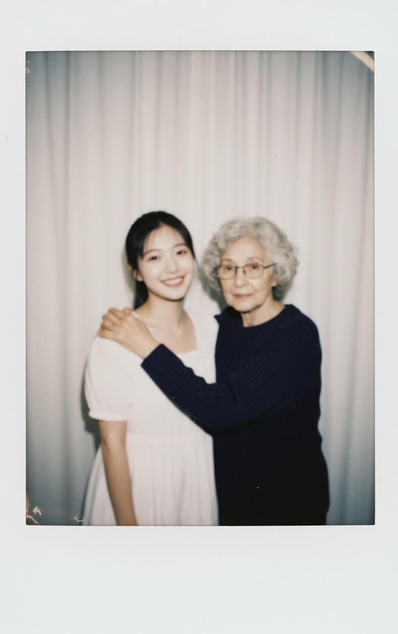 Vintage Polaroid style transformation with film characteristics